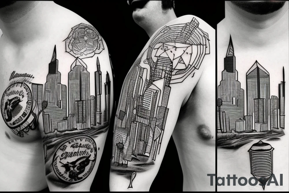 Rocky Mountains Chicano skyline Cincinnati Fort Lauderdale tattoo idea