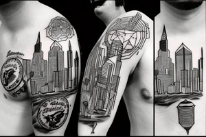 Rocky Mountains Chicano skyline Cincinnati Fort Lauderdale tattoo idea