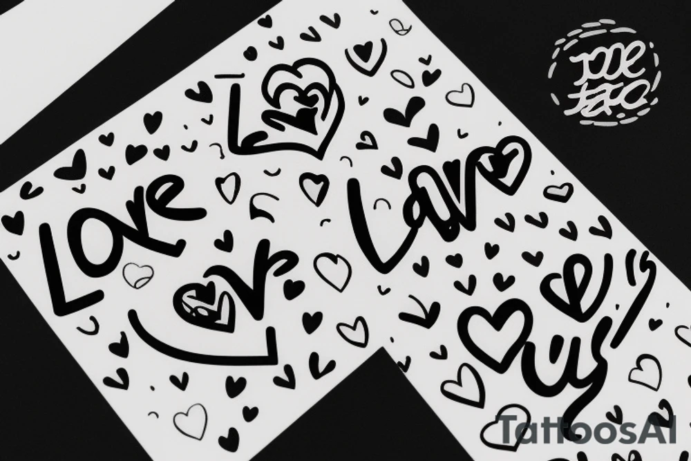 “Love will trae us apart” in a pop bubblegum font tattoo idea
