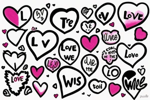“Love will trae us apart” in a pop bubblegum font tattoo idea