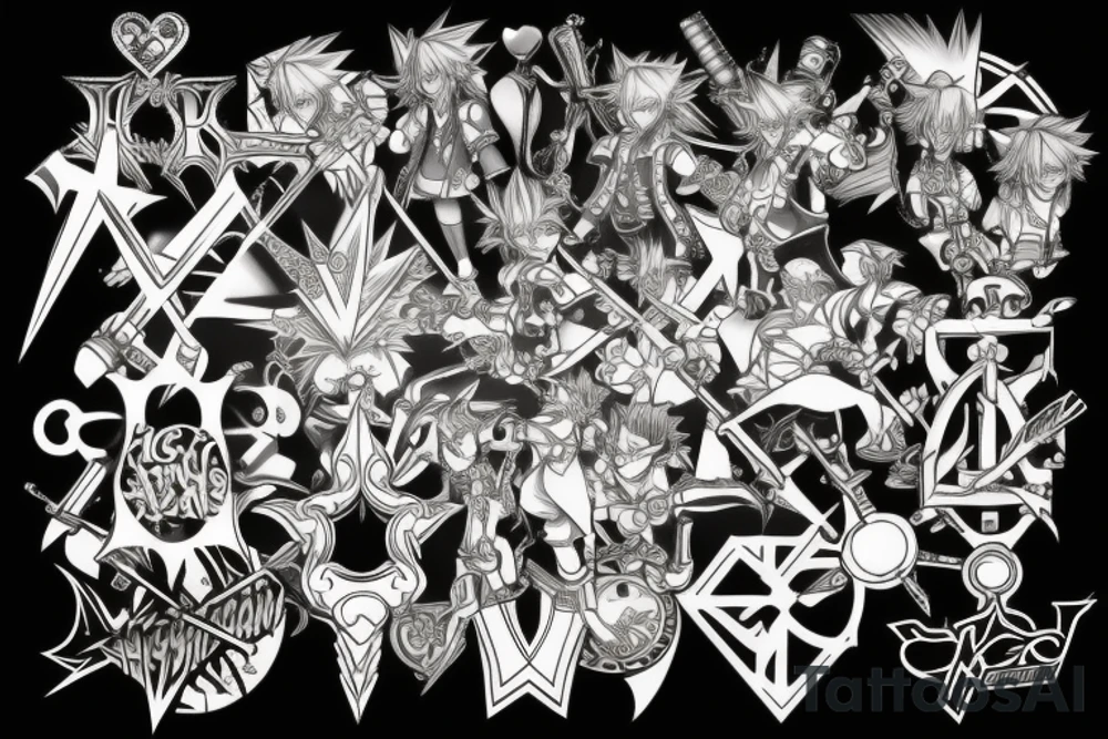 Kingdom Hearts Keyblade tattoo idea