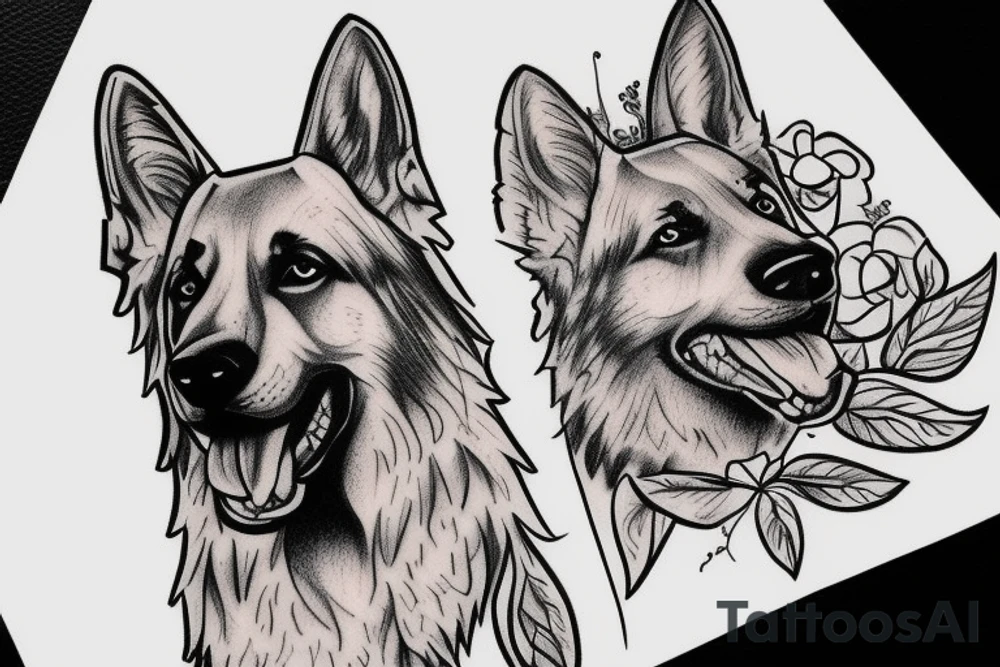 a german shepherd tattoo idea