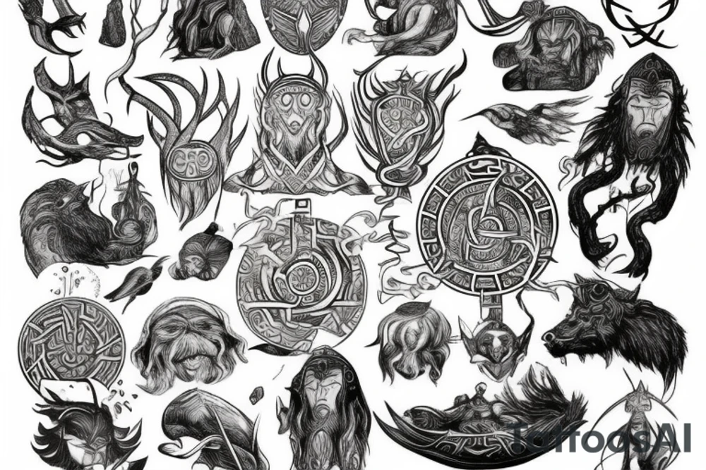 Norse mythology vegvasir tattoo idea