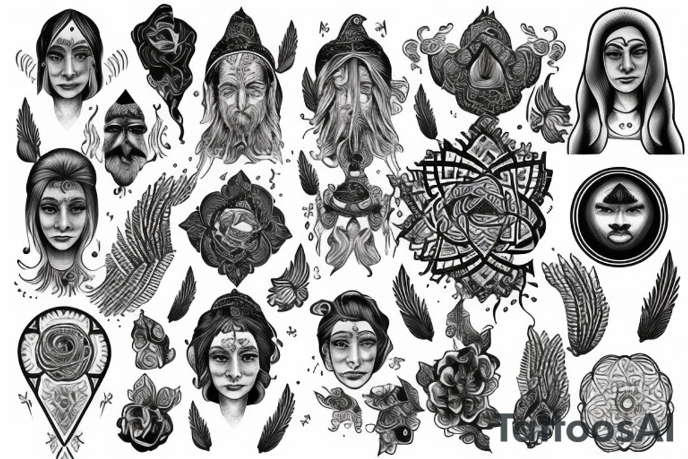 persons of high spiritual attainment in a state of ecstasy or super consciousness. tattoo idea