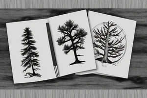 Pine Tree with words on the trunk tattoo idea