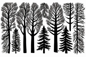 Pine Tree with words on the trunk tattoo idea