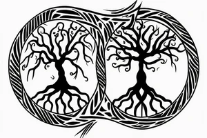 Tree of life, trident tattoo idea