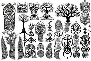 Tree of life, trident tattoo idea