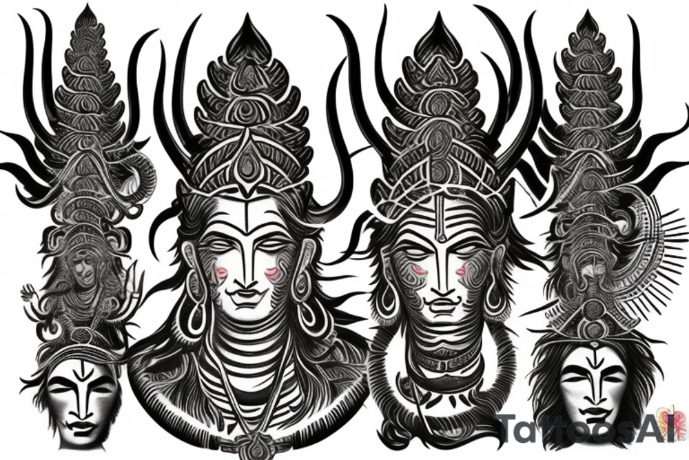 Shiva trishul tattoo idea