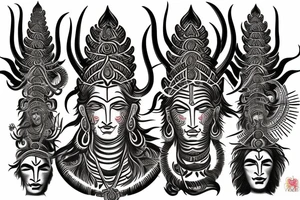 Shiva trishul tattoo idea