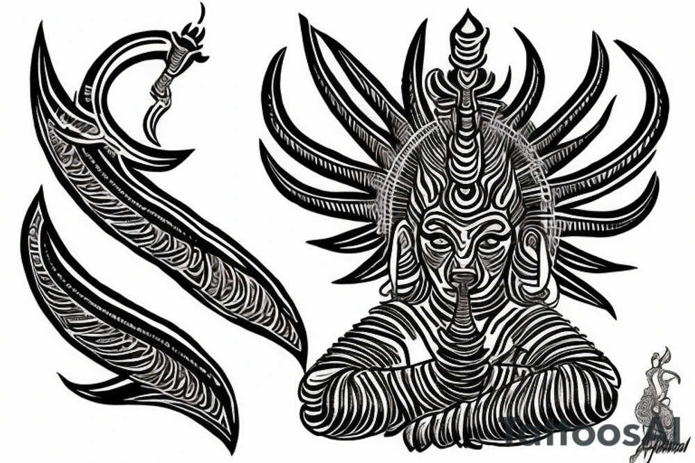 Shiva trishul tattoo idea