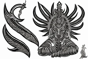 Shiva trishul tattoo idea