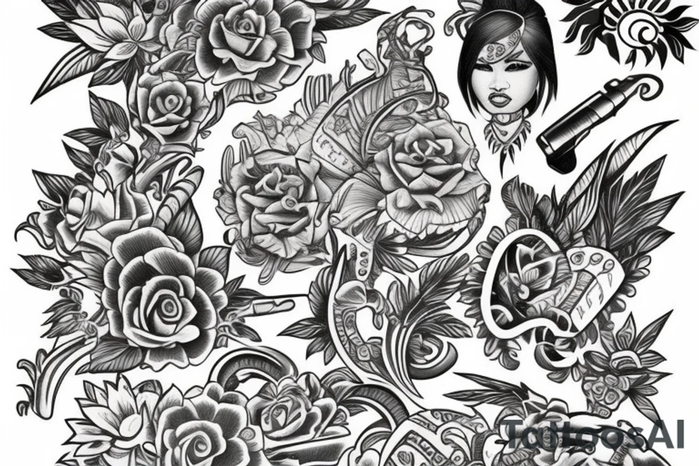 Traditional mixed filipino style tattoo idea