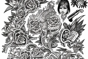 Traditional mixed filipino style tattoo idea