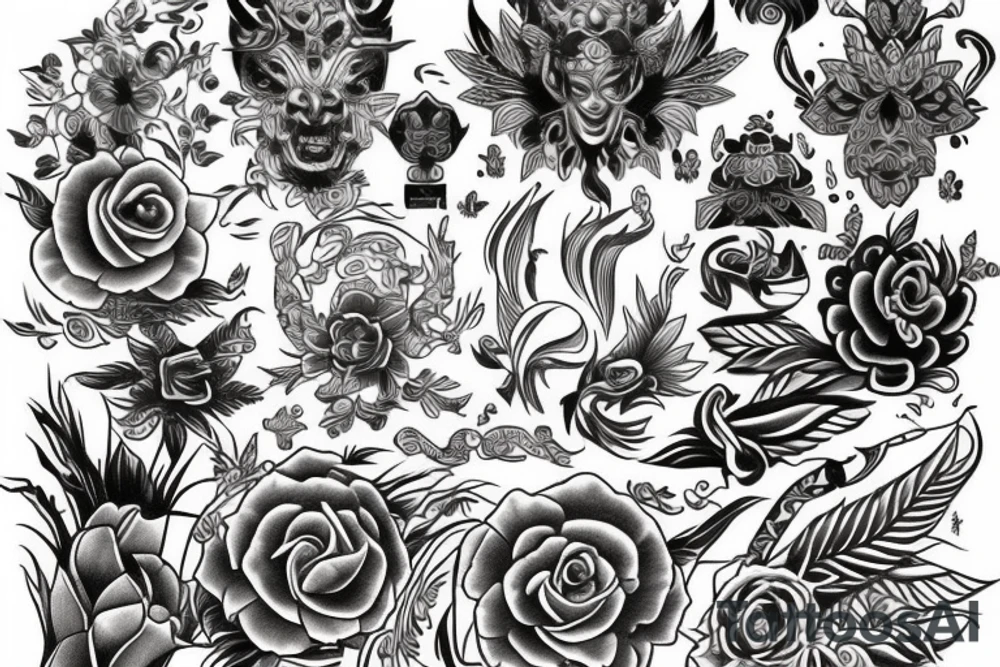 Neo-Traditional
 mixed filipino style tattoo idea