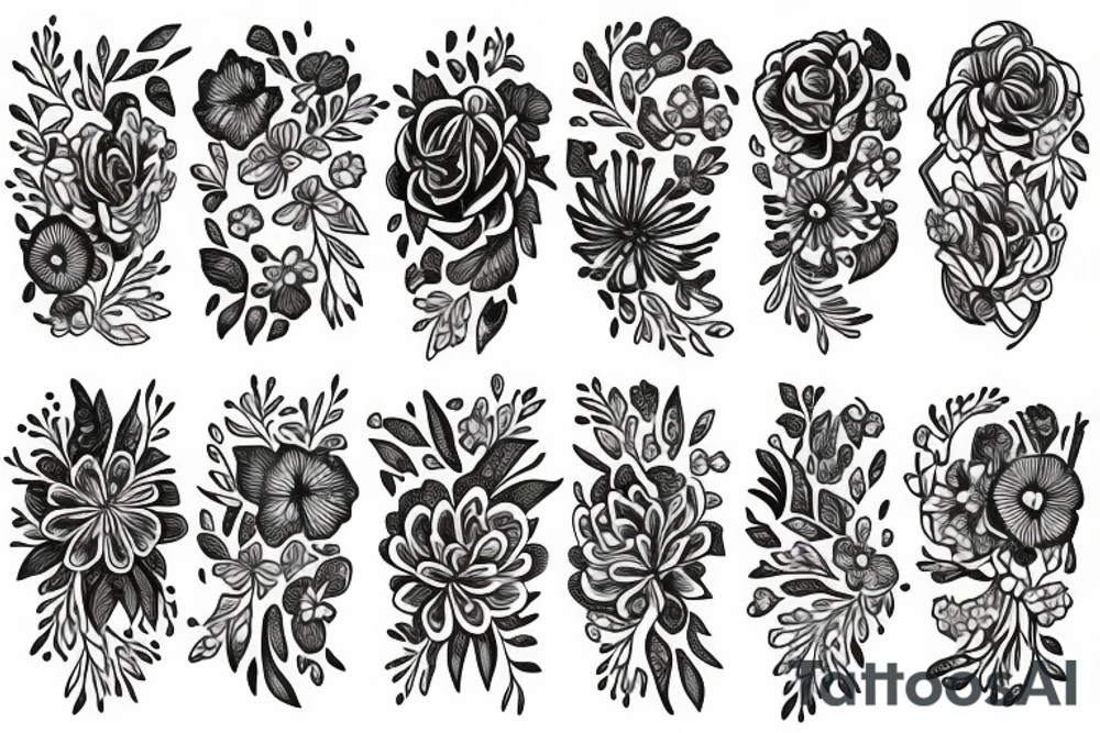 Create a small realistic tattoo with delicate flowers tattoo idea