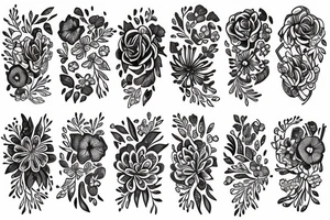 Create a small realistic tattoo with delicate flowers tattoo idea