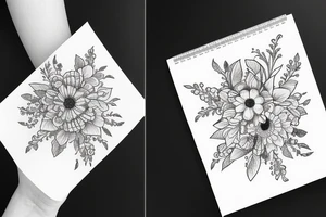 Create a small realistic tattoo with delicate flowers tattoo idea
