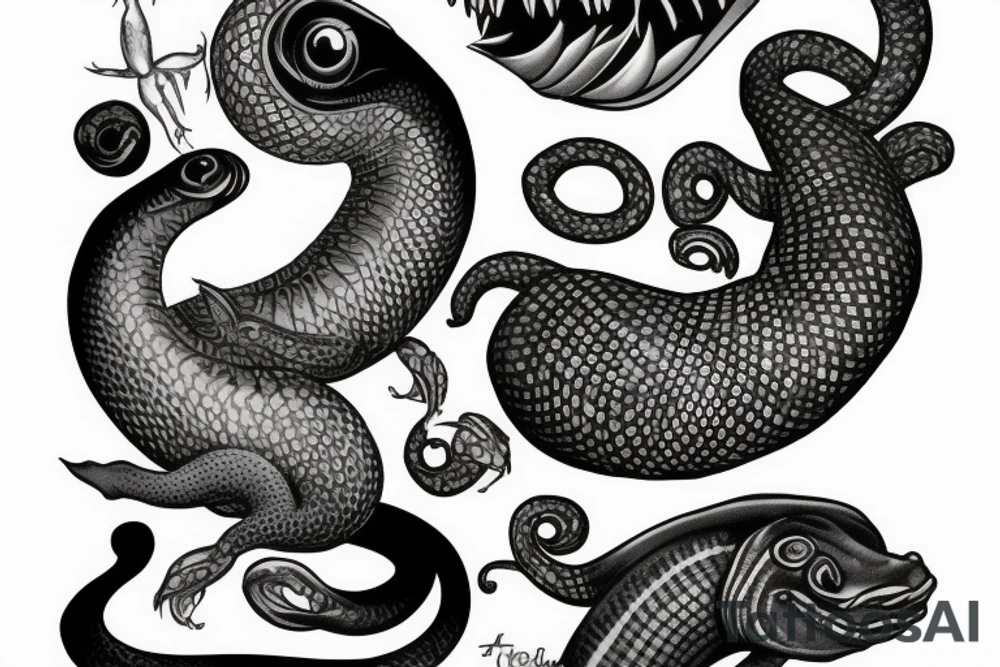 Black&gray smoray tattoo idea