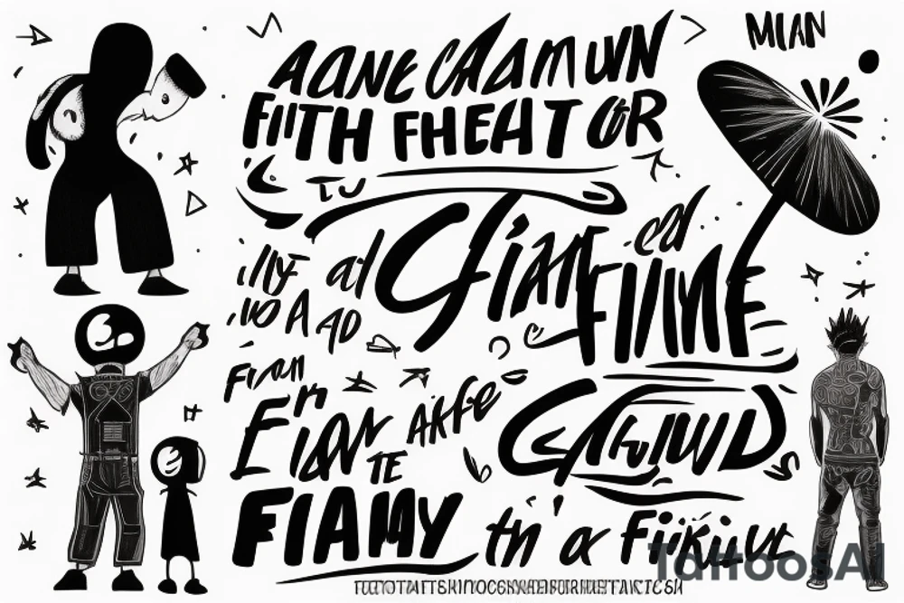 A man standing his ground against everything life has to throw at him unafraid because he fights for his family. tattoo idea