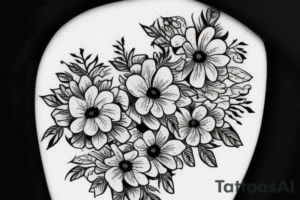 Japanese knife with flowers on it tattoo idea