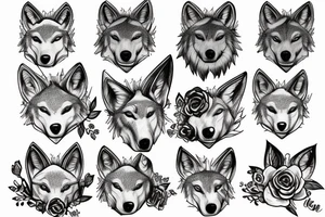 wolf made of roses tattoo idea