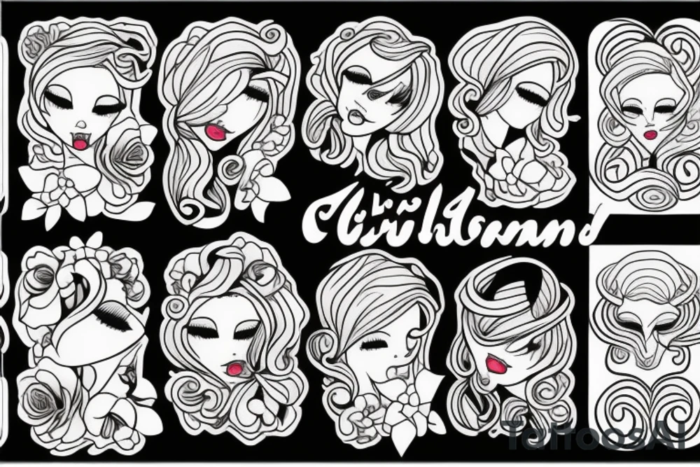 two woman kissing tattoo idea