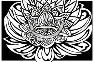 Lotus flower with name on it and shiva trisule tattoo idea