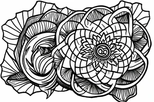 Lotus flower trident  sangam name tattoo idea