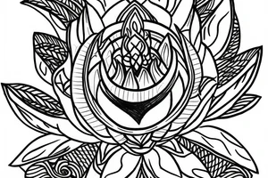Lotus flower trident  sangam name tattoo idea