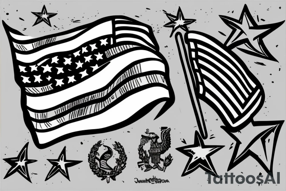 Puerto Rican Flag and Nicaragua Flag tattoo idea