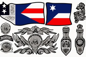Puerto Rican Flag and Nicaraguan Flag tattoo idea