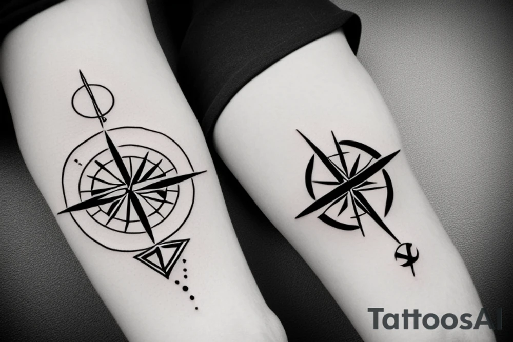 Minimalist,  compass, family, DNA tattoo idea