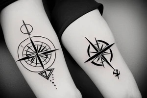 Minimalist,  compass, family, DNA tattoo idea