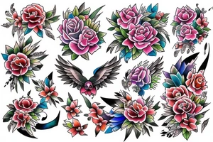 watercolor tattoo mix with filipino style tattoo idea