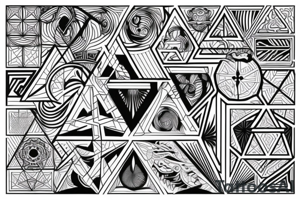 lines and geometry tattoo mixed with filipino tattoo idea