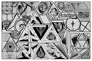 lines and geometry tattoo mixed with filipino tattoo idea