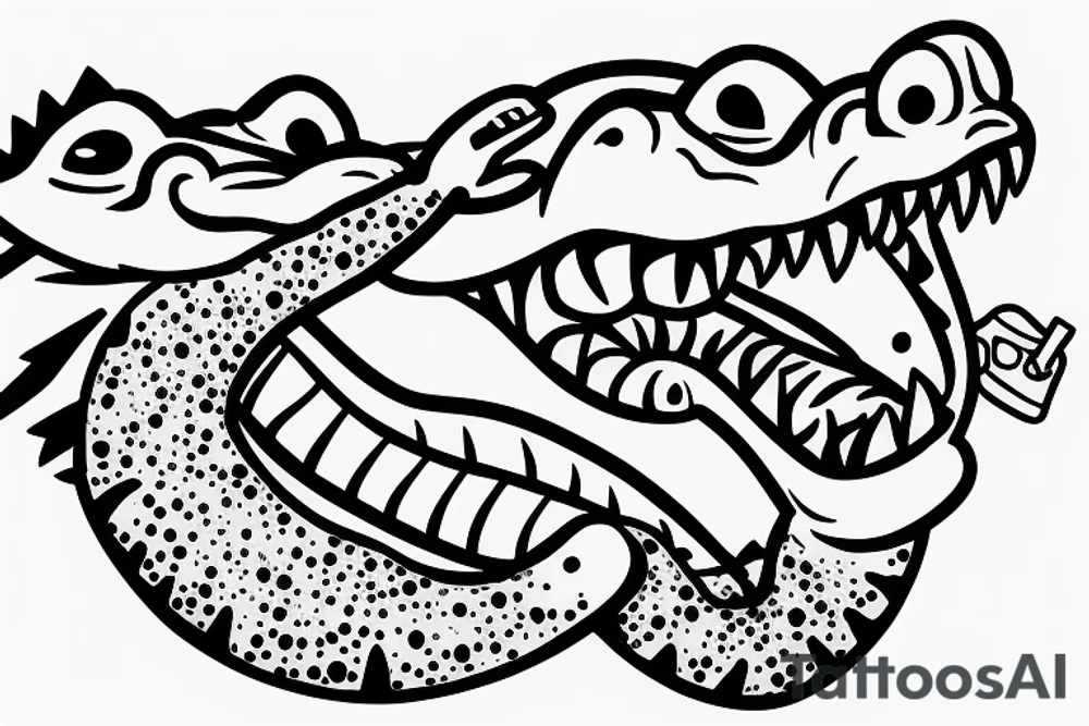 crocodile holding a beer tattoo idea