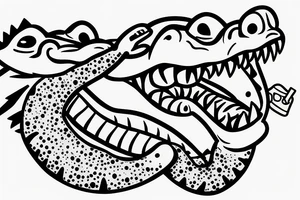 crocodile holding a beer tattoo idea