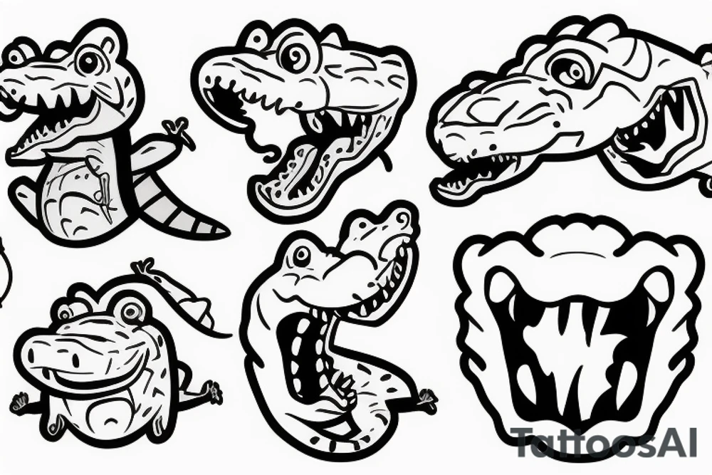 crocodile wearing hoodie tattoo idea