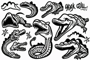 crocodile wearing hoodie tattoo idea