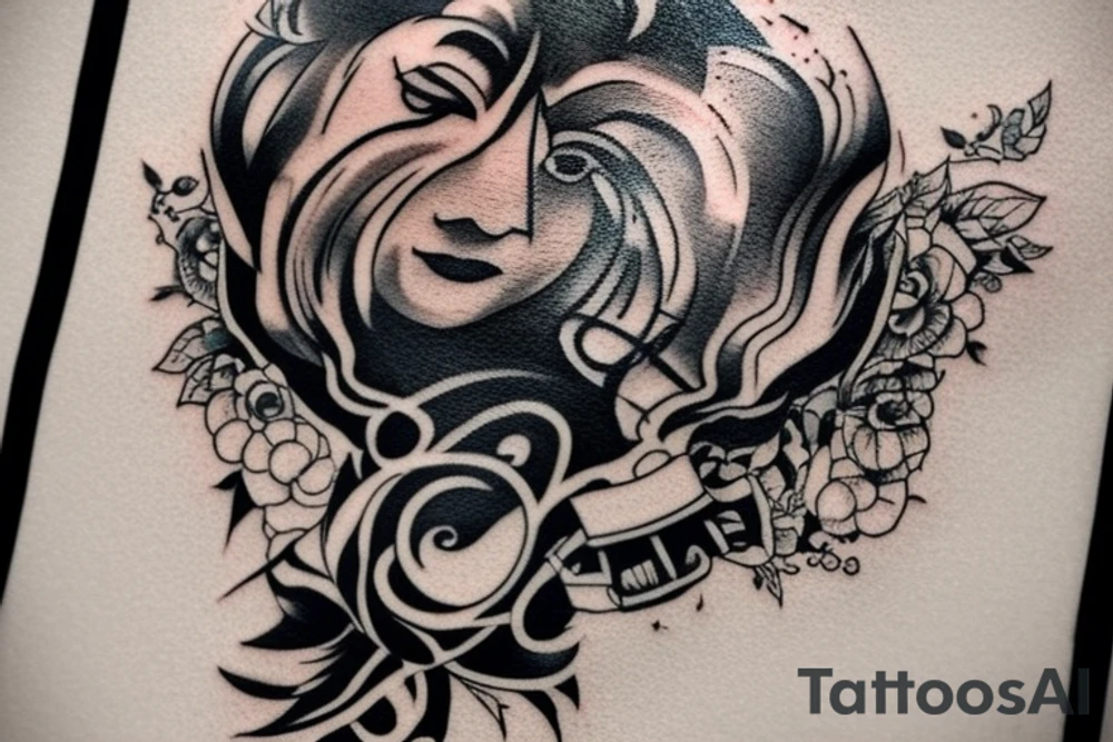 Mention the text inside the tattoo  "बल बुद्धिविद्या देहु मोहिं, हरहु कलेश विकार ॥" and design in a creative way tattoo idea