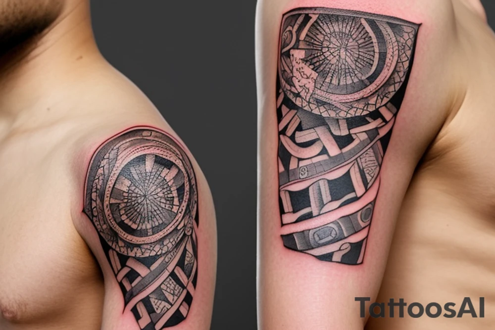 Mention the text inside the tattoo  "बल बुद्धिविद्या देहु मोहिं, हरहु कलेश विकार ॥" and design in a creative way tattoo idea