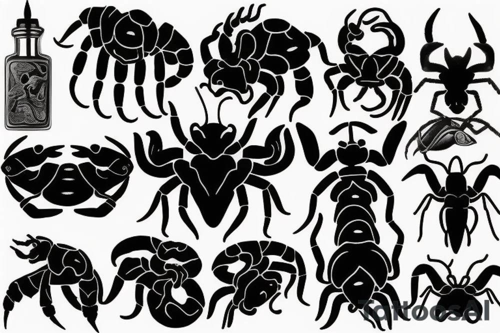 Taurus and scorpion tattoo idea