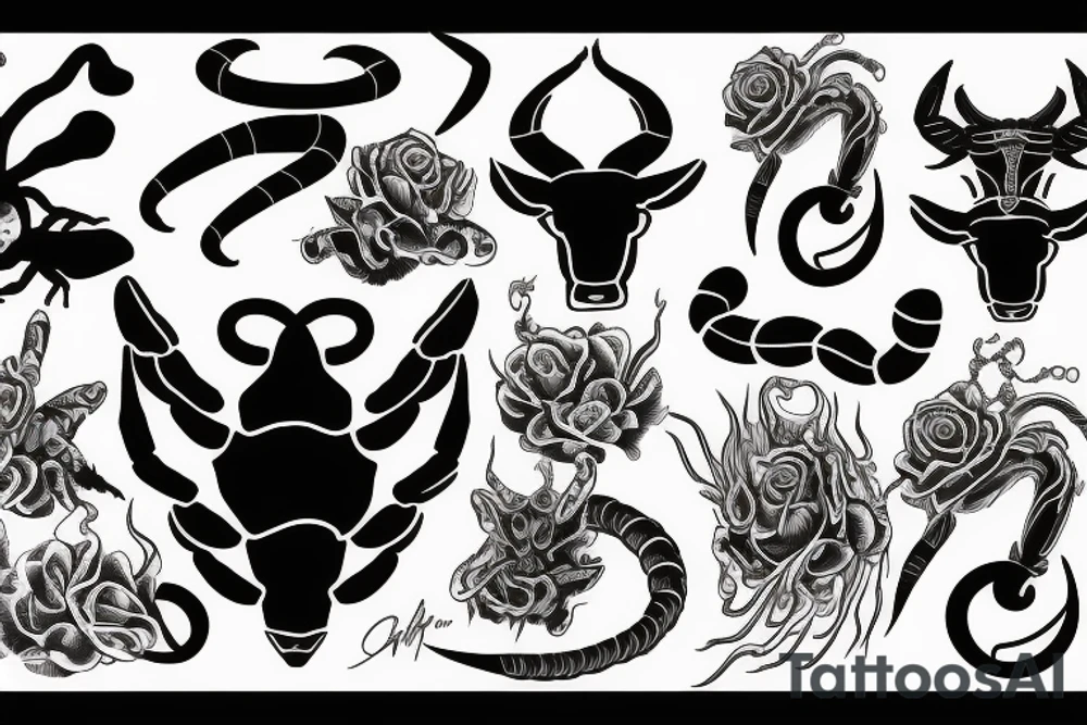 Taurus and scorpion tattoo idea