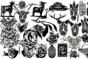 City drawing and country farm infused tattoo tattoo idea