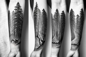 Lord of the rings with a forest background tattoo idea