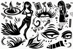 Girl falling down into a hole tattoo idea