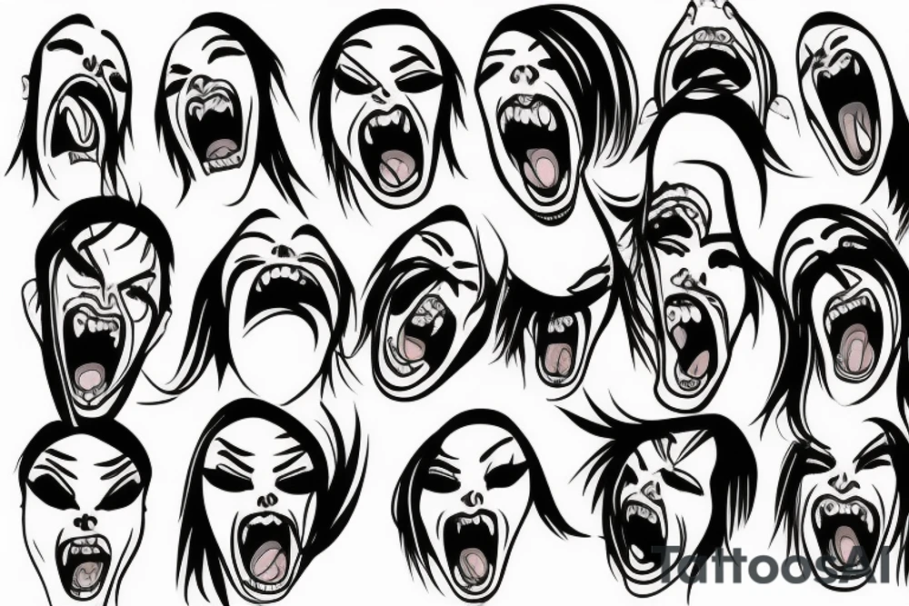 Empty screaming face tattoo idea