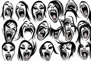 Empty screaming face tattoo idea